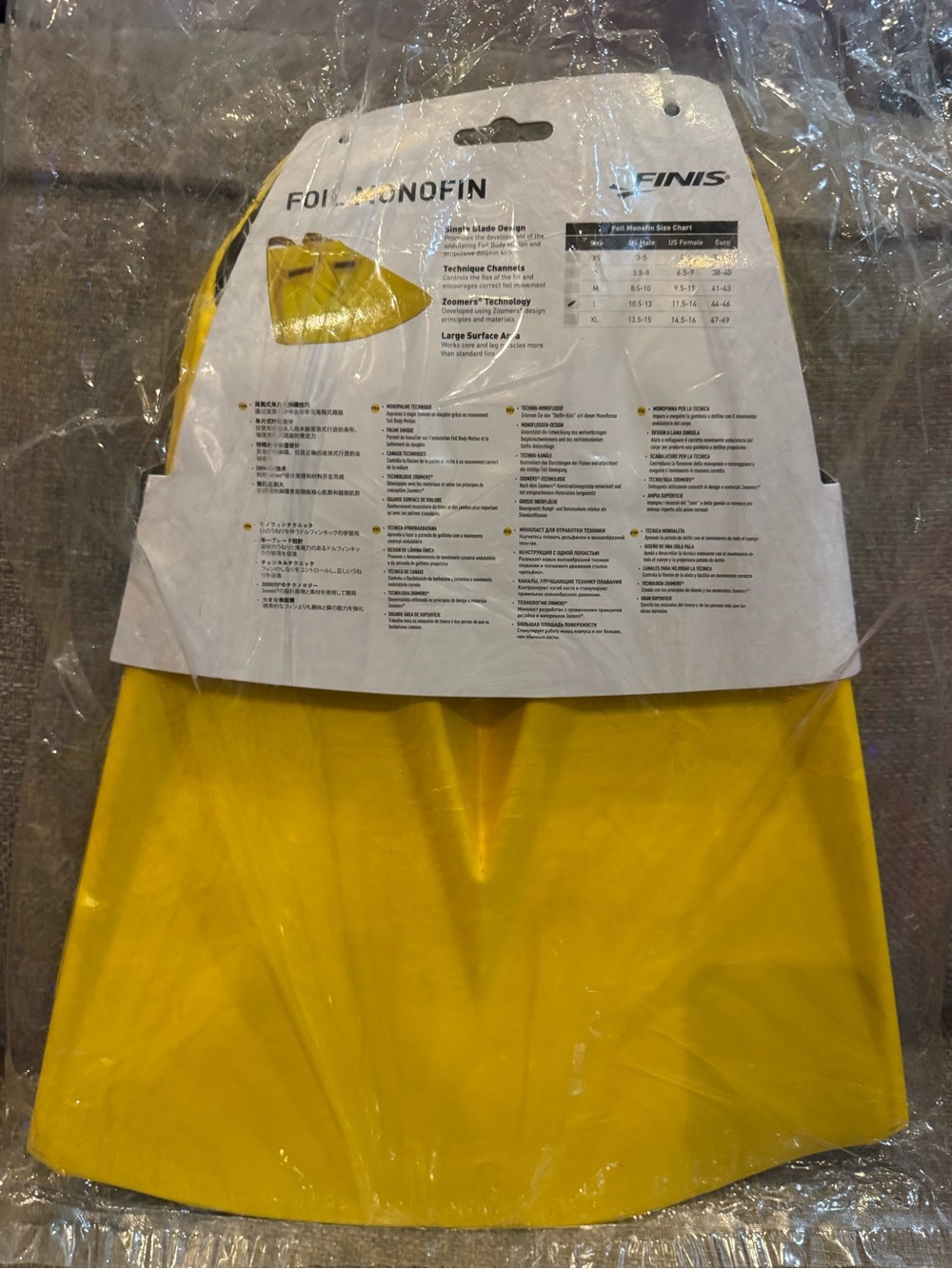 FINIS Foil Monofin Swim Fin in Bright Yellow - Picture 3 of 4